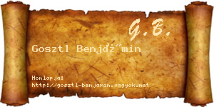 Gosztl Benjámin névjegykártya