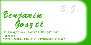 benjamin gosztl business card